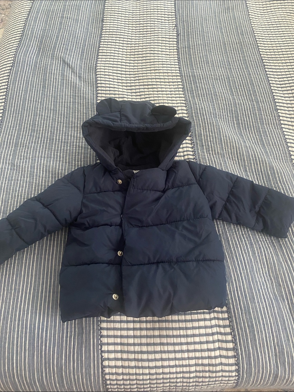 Old Navy Navy Blue Puffer Jacket with Hood